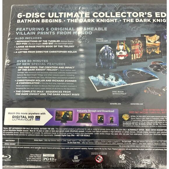 The Dark Knight Trilogy Ultimate Collectors Edition Blu-ray-NEW - Picture 5 of 6